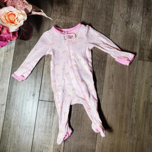 Cloud Island Baby Girls Pink Rainbow Bodysuit Sleeper PJs Size NB Newborn 0M
